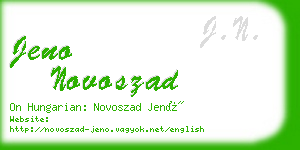 jeno novoszad business card